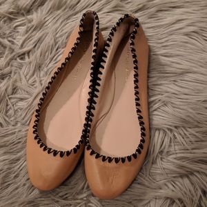 NEW Loeffler Randall Beige Whipstich Ballet Flats